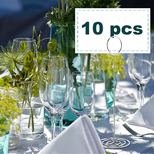 Hoewina 10Pcs Place Card Holder, Table Number Holders, Wire Picture Holder, Table Card Holders Stand, Photo Holder for Centerpieces, Wedding Reception, Party, Birthday (Silver) - Image 3
