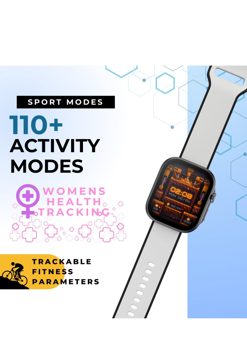 GRABIT - G-SWANK Smartwatch AMOLED Display & Bluetooth Calling features a 1.99” Super AMOLED display, Bluetooth calling, and an AI voice assistant for seamless connectivity. With 100+ sport modes, heart rate tracking, and women’s health monitoring, it’s perfect for fitness and daily use. A 350mAh battery offers 35-day standby, while the 3ATM water-resistant aluminum body ensures durability. Compatible with iPhone, Samsung, OnePlus, Xiaomi, Huawei, Google Pixel, and more. - Image 1