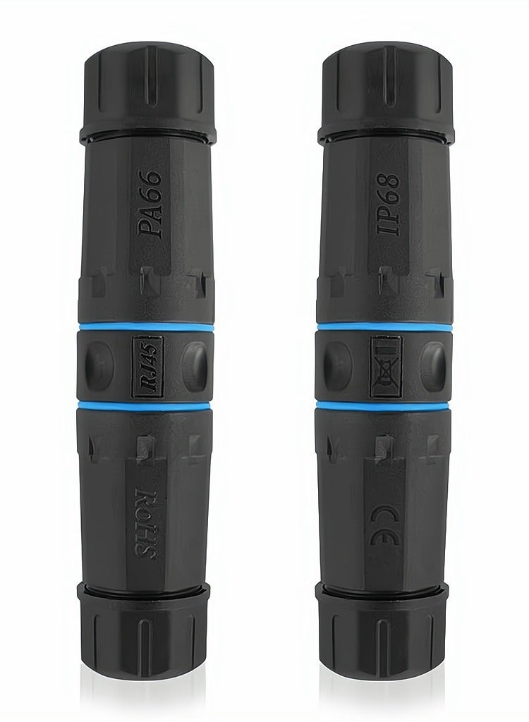 Excefore Waterproof RJ45 Coupler, CAT5/ CAT5E/ CAT6 Female to Female Ethernet LAN Cable Connector Network Cable Double Head Outdoor LAN Coupler Adapter, 2 Pack - Image 1