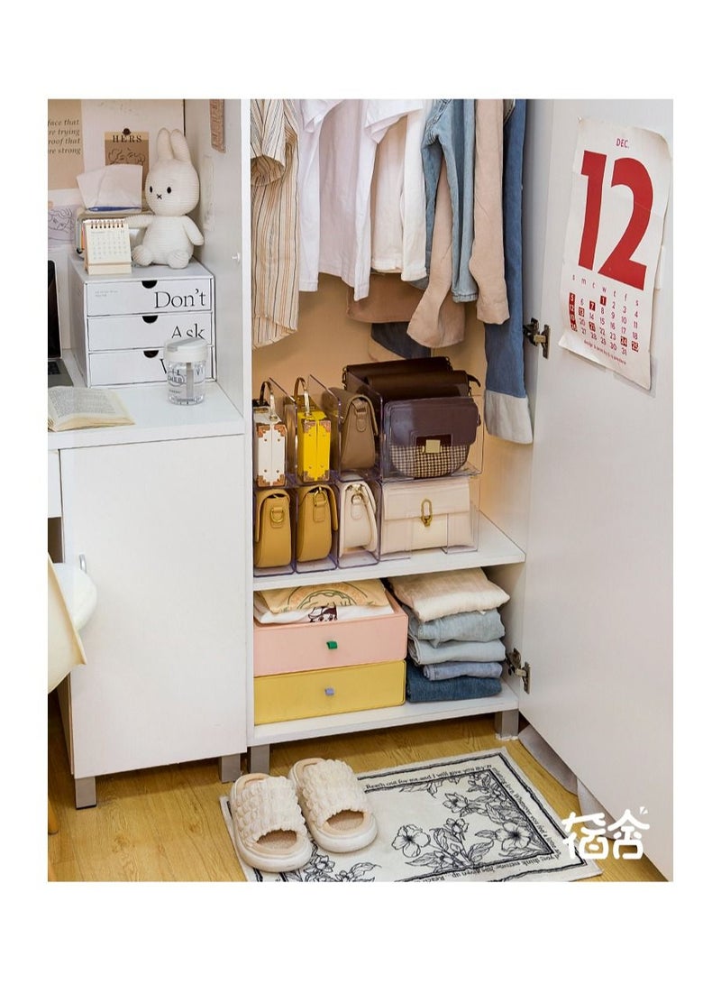 Closet Divided Storage For Bags, Clutches, Wallets, Wristlets - Space-Saving Bedroom And Cabinet Organization, Lumiere Collection - Clear - Image 5