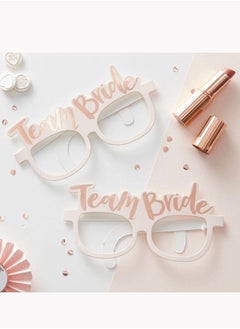 ShebSheb 10 PCS Party Glasses Team Bride and Bride to be Glasses Rose Gold Paper Glasses Hens Do Night Bridal Party Game Props Eyewear Decoration Bridal Shower Bachelorette Party  - Image 3