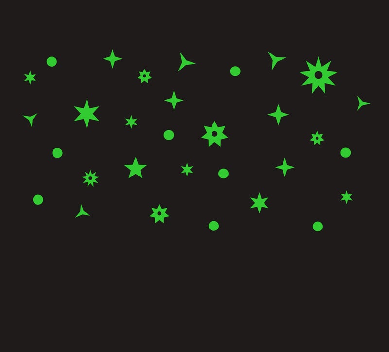 Monk wish Glow in The Dark Galaxy of Stars Radium Stickers - Image 1