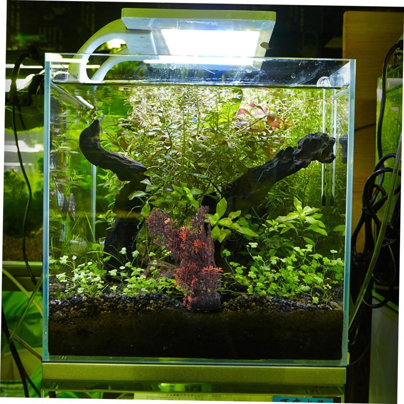 SHOWERORO 2pcs 3D Aquatic Plants Artificial Plastic Water Grass Brownish Orange Color Aquarium Decor Underwater Ornaments for Fish Tank Decoration - Image 5