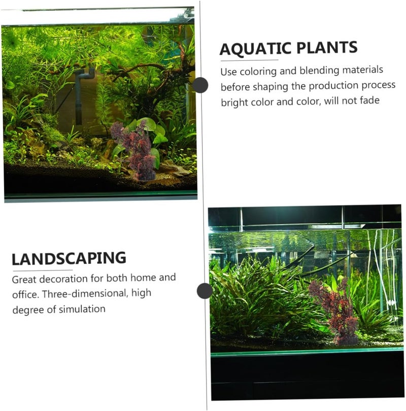 SHOWERORO 2pcs 3D Aquatic Plants Artificial Plastic Water Grass Brownish Orange Color Aquarium Decor Underwater Ornaments for Fish Tank Decoration - Image 3