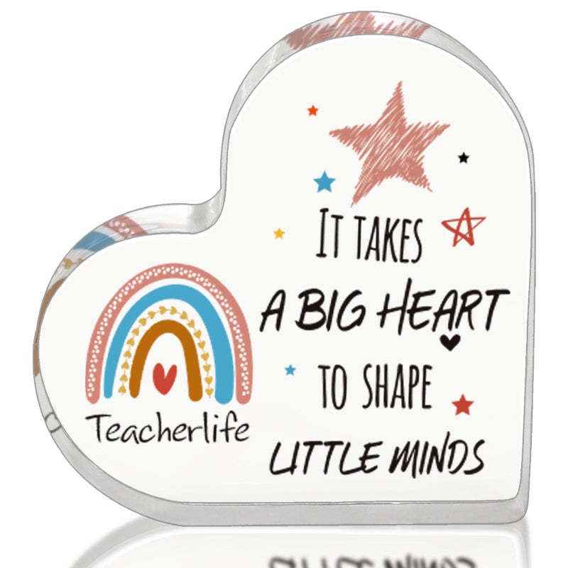 Lodeskee Teacher Appreciation Gifts Thank You Teacher gifts  Teacher's Day Birthday Gifts for Teacher - It takes a big heart to shape little minds - Teacher Acrylic Decoration Gifts  - Image 1