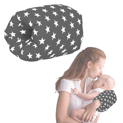 Infans Mini Nursing Arm Pillow, Breast Feeding Pillows for Mother, Bottle Feeding Pillows for Babies Suitable for Travel (Star Grey) - Image 1