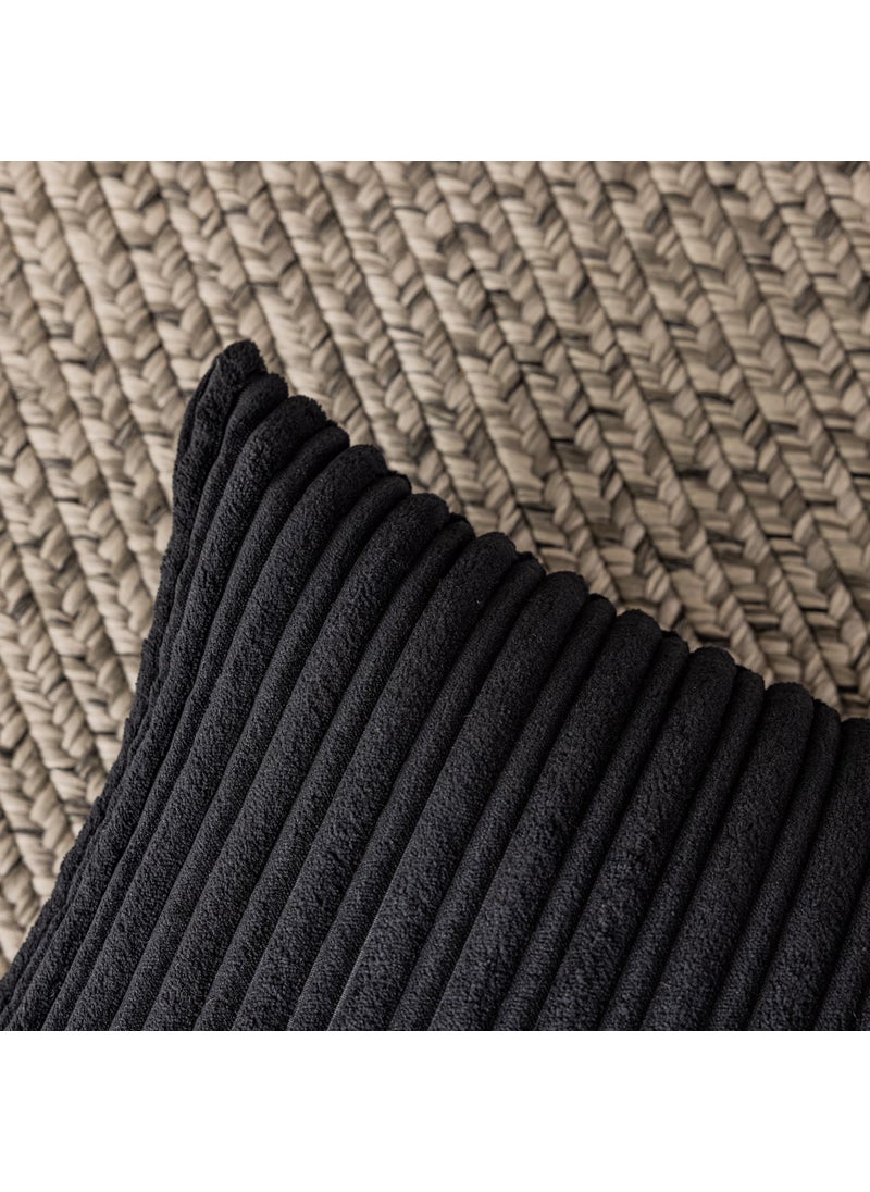 K KEVIN TEXTILE Kevin Textile Pack of 2 Corduroy Soft Soild Decorative Square Throw Pillow Covers Set Cushion Cases Pillowcases for Christmas Sofa Bedroom Car 26 x 26 Inch 66 x 66 Cm Black  - Image 3
