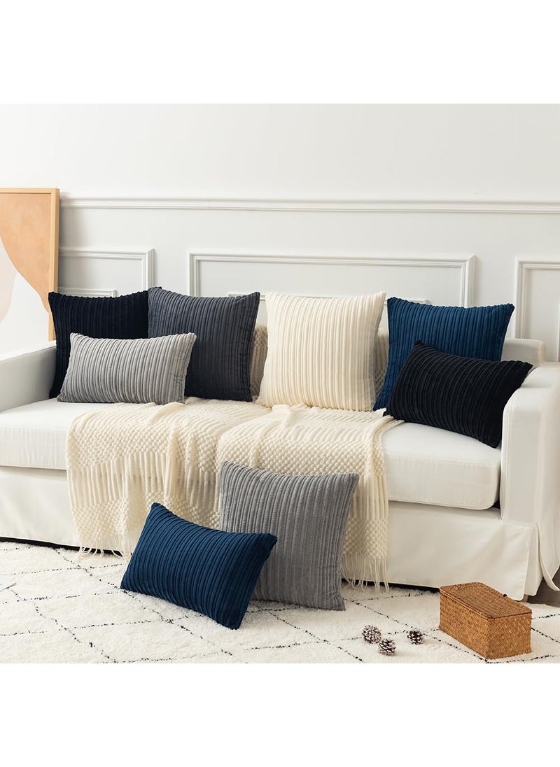 K KEVIN TEXTILE Kevin Textile Pack of 2 Corduroy Soft Soild Decorative Square Throw Pillow Covers Set Cushion Cases Pillowcases for Christmas Sofa Bedroom Car 26 x 26 Inch 66 x 66 Cm Black  - Image 5