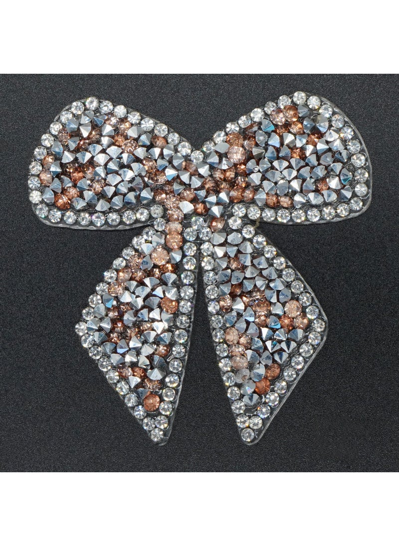 Generic Rhinestone Iron-on Transfer Butterfly Bow Pattern Champagne 