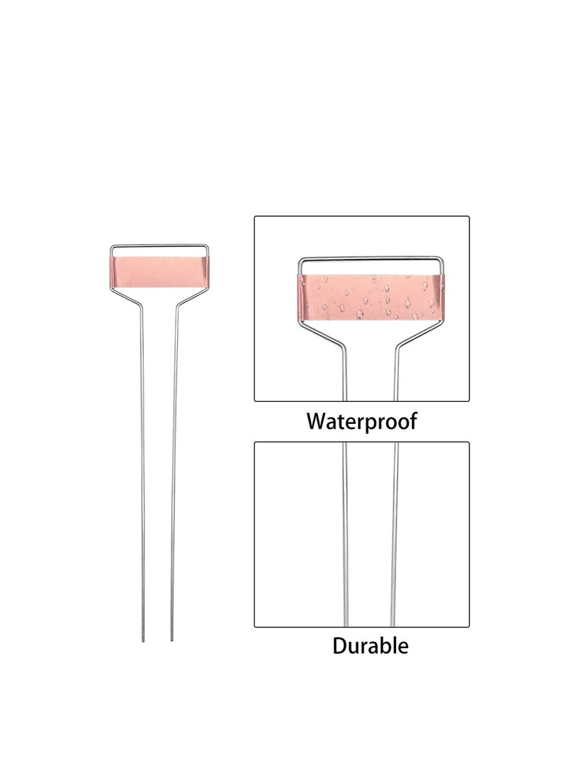 SYOSI Metal Plant Label Stakes Copper Metal Plant Tags High Copper Plate Metal Plant Labels Copper Plant Tags with 1 Maker Pen for Flowers Vegetables Seedlings Seed Gardening Markers (20 Pieces 10 Inch) - Image 3