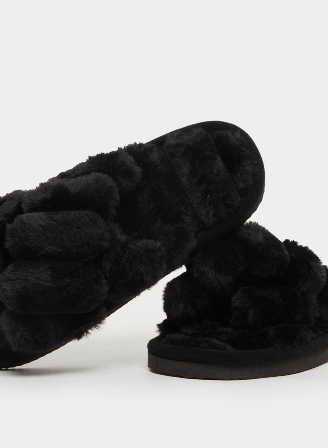 Styli Textured Fluffy Bedroom Slippers - Image 4