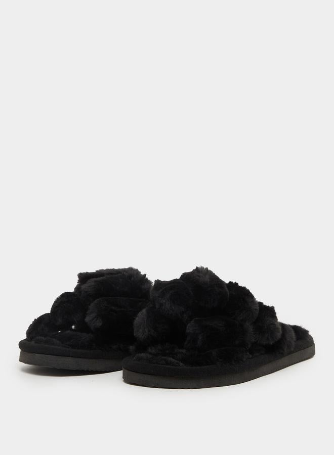 Styli Textured Fluffy Bedroom Slippers - Image 3