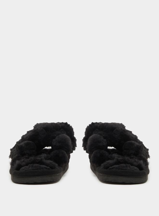 Styli Textured Fluffy Bedroom Slippers - Image 5