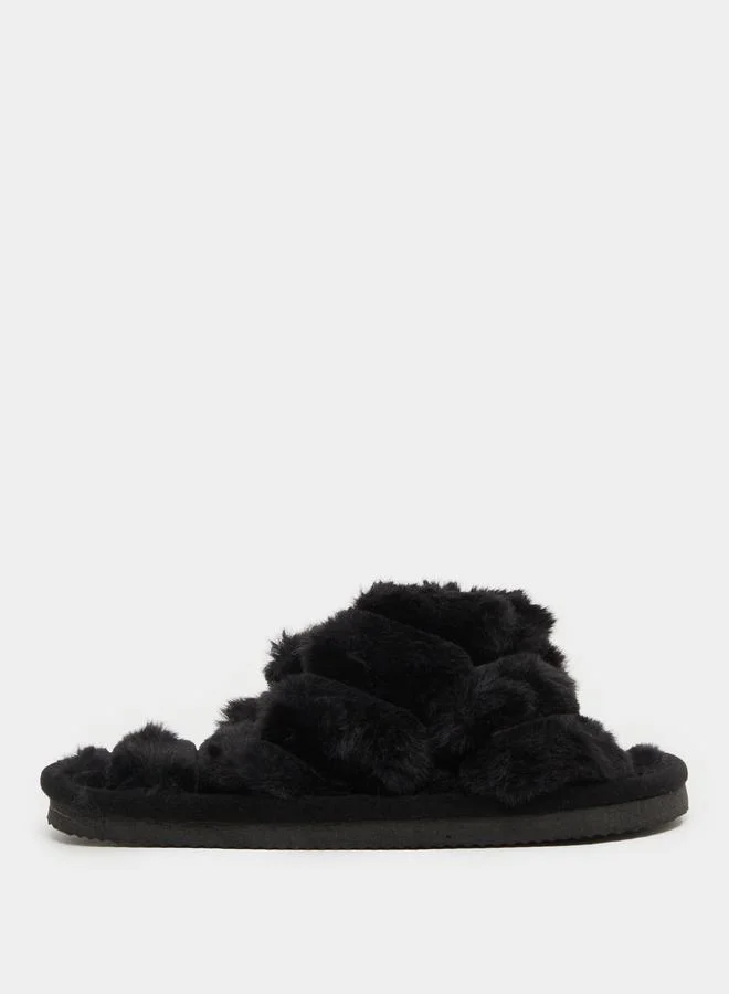 ستايلي Styli Textured Fluffy Bedroom Slippers
