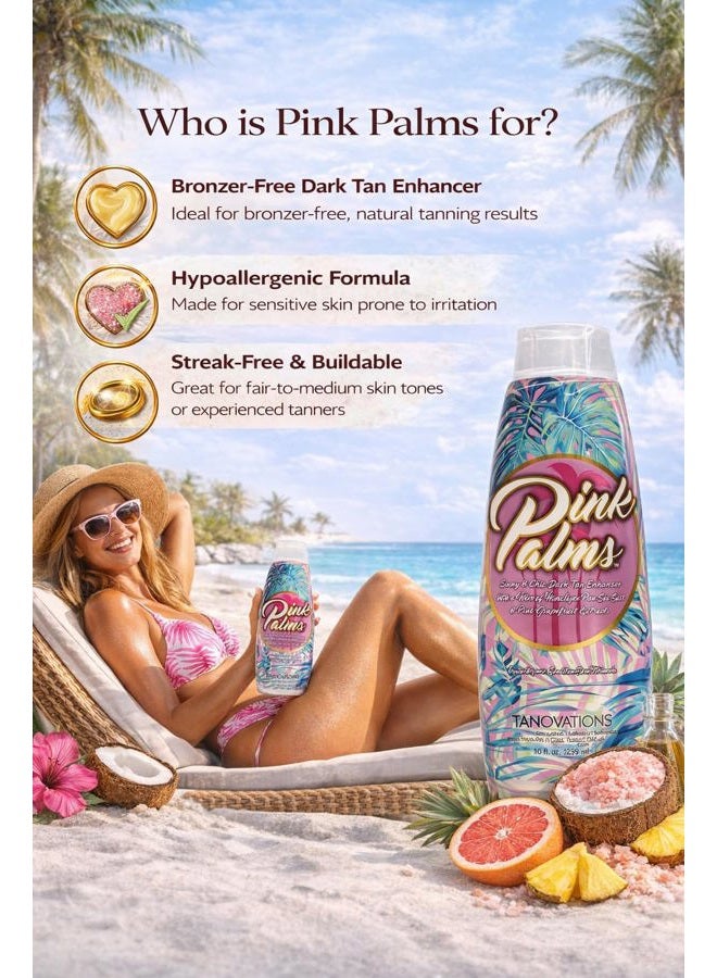 TANOVATIONS Pink Palms Sunny & Chic Dark Tan Enhancer - 300ml - Image 5