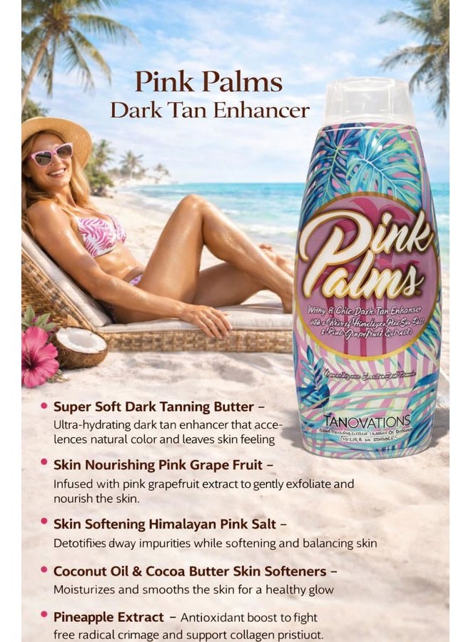 TANOVATIONS Pink Palms Sunny & Chic Dark Tan Enhancer - 300ml - Image 3