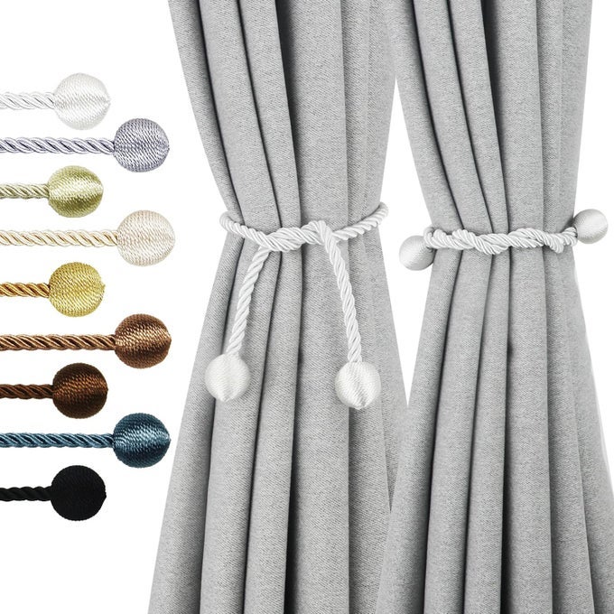 CURTAIN TIEBACKS OUTDOOR ELEGANT DECORATIVE TIE BACKS MODERN ROPE TIEBACKS FOR DRAPES WINDOW CURTAIN HOLDBACKS FOR DRAPERIES WHITE 2
