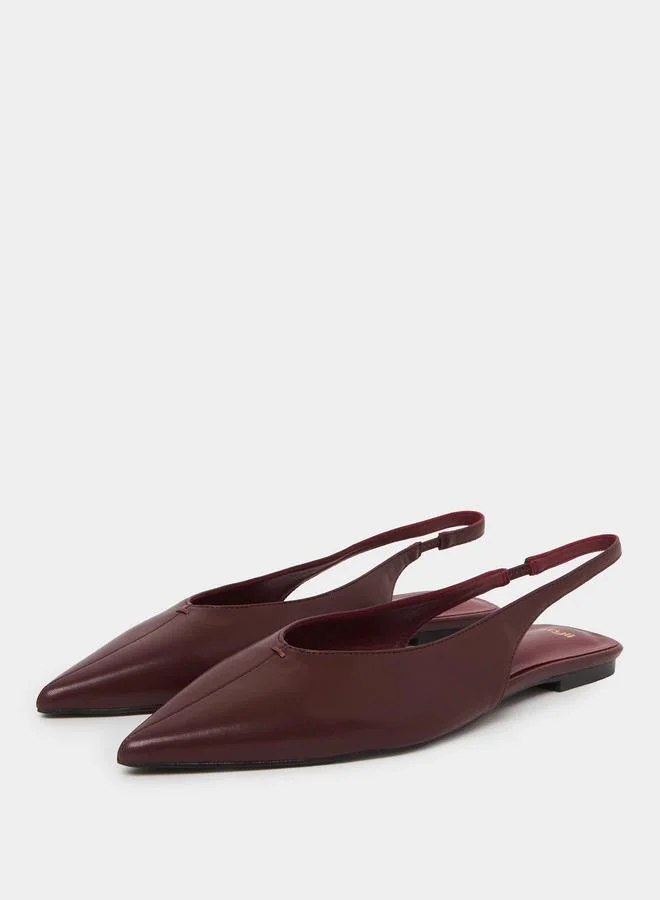 Styli Burgundy Slingback Shoes