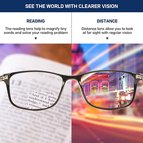 Kafirlo Bifocal Reading Glasses Women Men Clear Upper Blue Light Blocking Computer Readers No Line Wide Frame Bluelight Progressive Transition Driving Eyeglass Ultralight Stylish Designer Eyewear 1.50 - Image 3