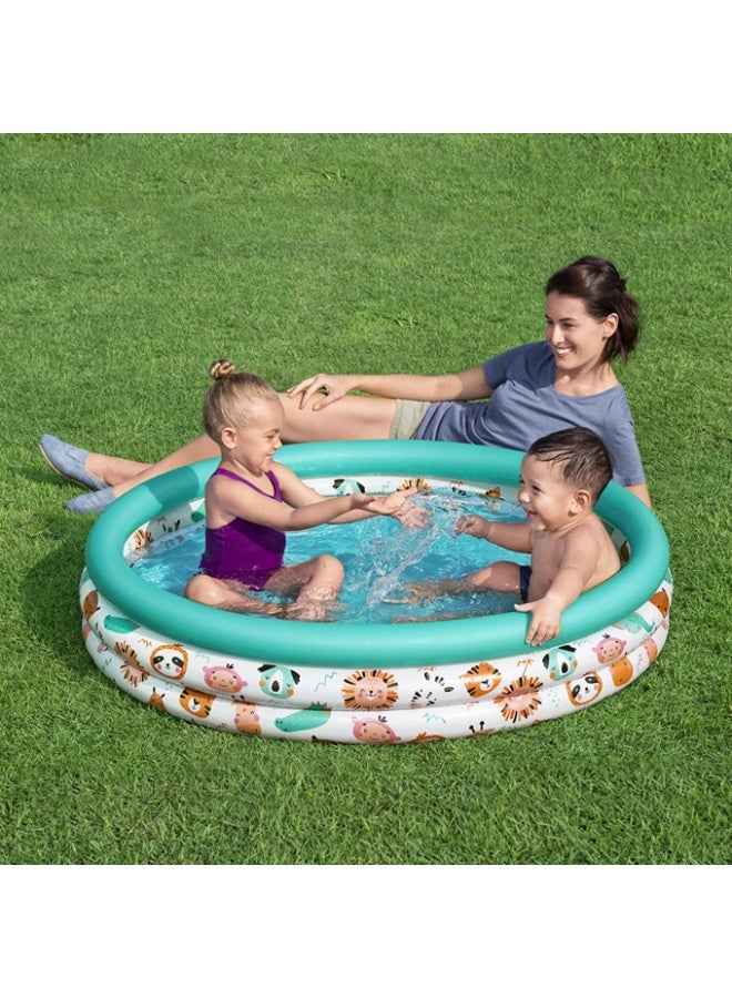 Bestway Marine Animals Portable Inflatable Swimming Pool，Foldable Lightweight Circular Play Pool with Cartoon Print,Baby Bathtub，Security Wear Resistant Funny 122*25CM - Image 1