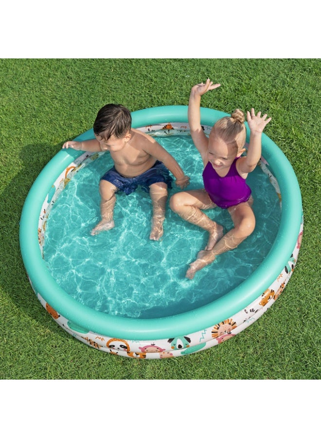 Bestway Marine Animals Portable Inflatable Swimming Pool，Foldable Lightweight Circular Play Pool with Cartoon Print,Baby Bathtub，Security Wear Resistant Funny 122*25CM - Image 3