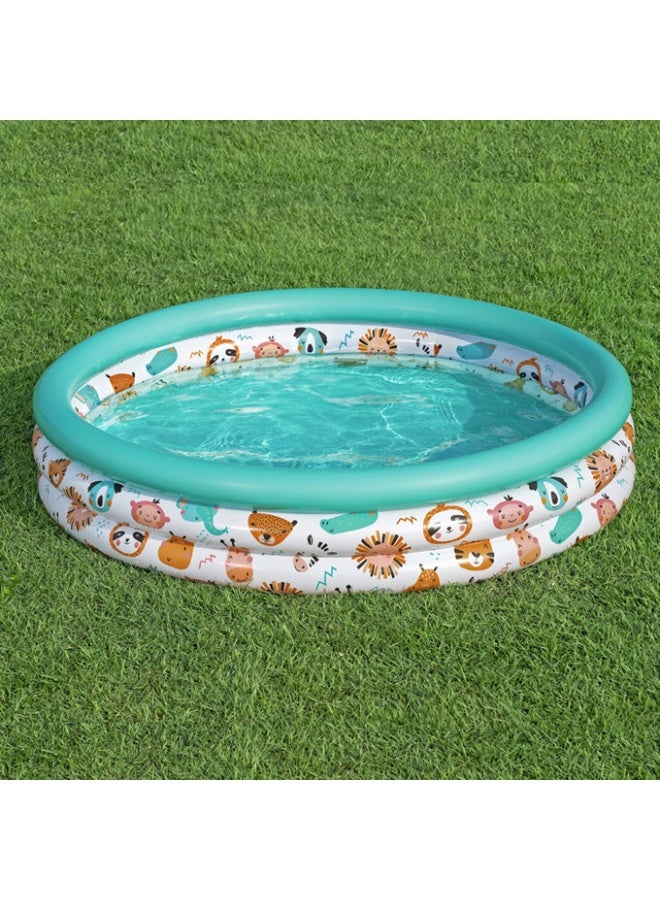 Bestway Marine Animals Portable Inflatable Swimming Pool，Foldable Lightweight Circular Play Pool with Cartoon Print,Baby Bathtub，Security Wear Resistant Funny 122*25CM - Image 2