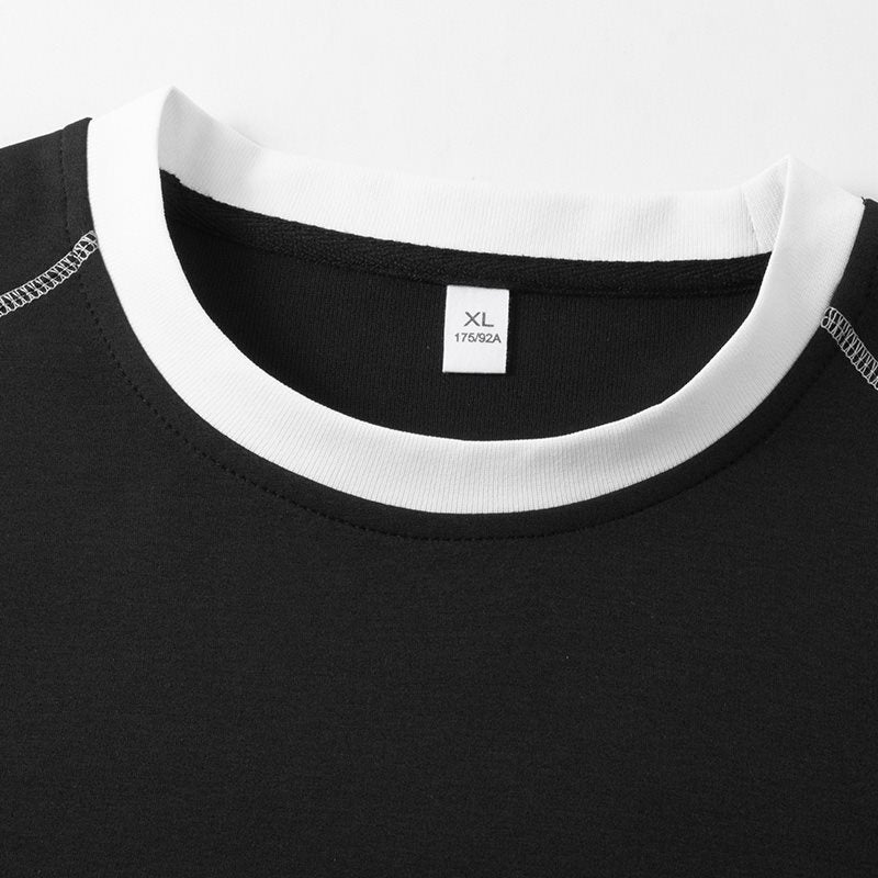 Retro Contrast Stripesd Long-Sleeved T-Shirt Men'S Spring And Autum Trendy Brand Loose Casual Boys' Bottoming Tops - Image 3