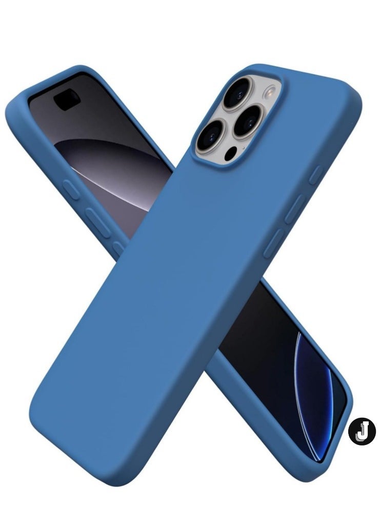 JAJEEK "New Soft Liquid Silicone Gel Case for iPhone 16 Pro Max – Full Body Shockproof Protection, Matte Finish & Soft Microfiber Lining (Cobalt Blue)" - Image 1