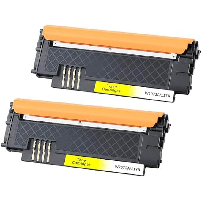 HEWLETT PACKARD 117A TONER SET WITH CHIP COMPATIBLE WITH HP 117A FOR TONER COLOUR LASER MFP 179FWG 178NWG 178NW 179FNW 150NW 150W 178 179 W2072A (YELLOW, PACK OF 2) - Image 1