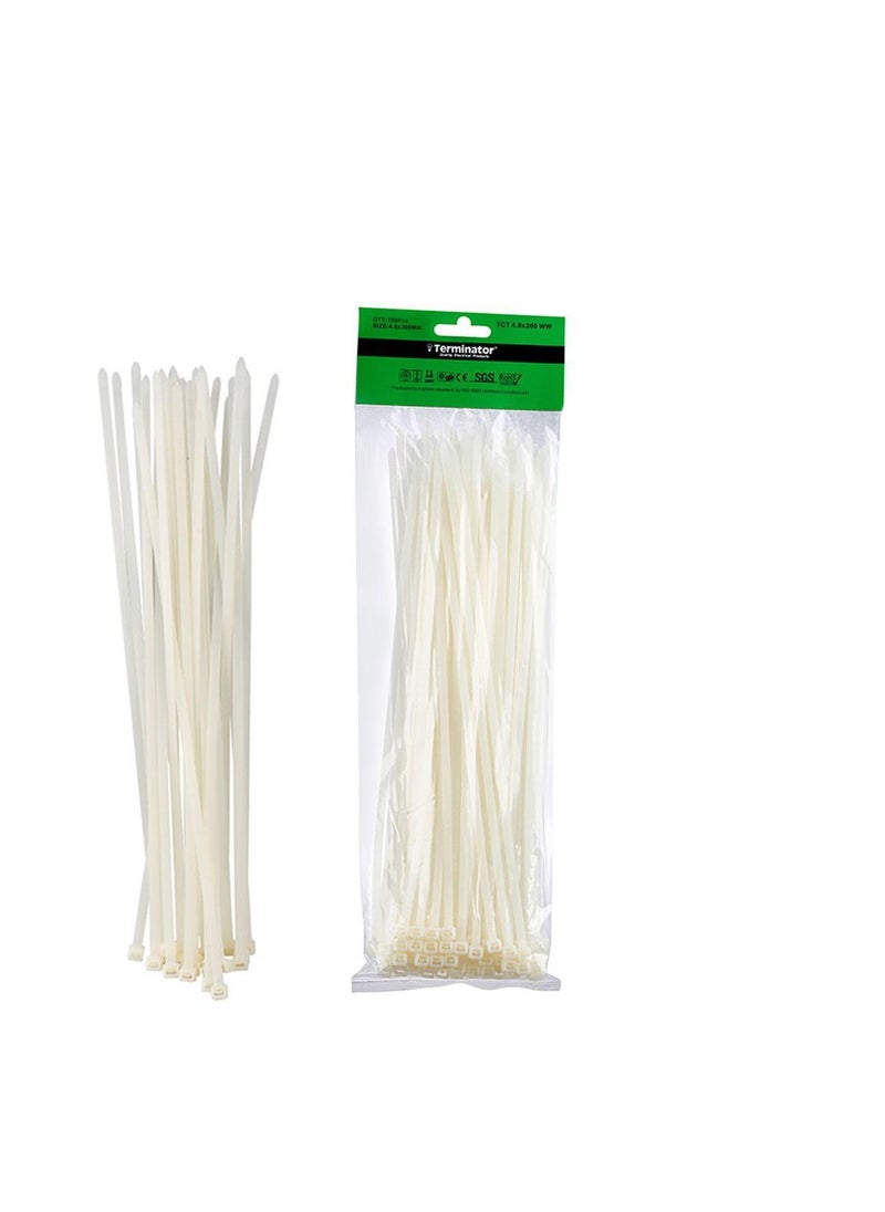 Terminator Terminator Cable Ties White 100PCS TCT 4.8x400 WW 