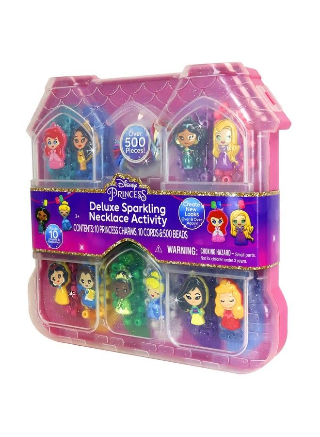 Deluxe Sparkling Necklace Activity Set: Disney Princess Createdesignwear 10 Charm Necklaces Ages 3+