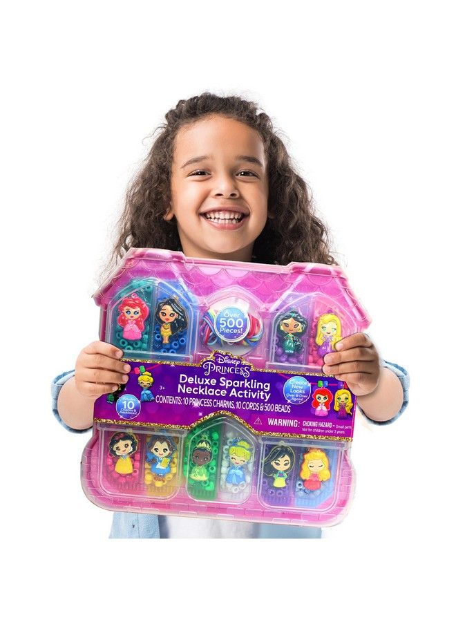 Deluxe Sparkling Necklace Activity Set: Disney Princess Createdesignwear 10 Charm Necklaces Ages 3+