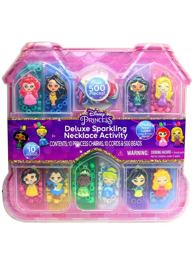 Deluxe Sparkling Necklace Activity Set: Disney Princess Createdesignwear 10 Charm Necklaces Ages 3+