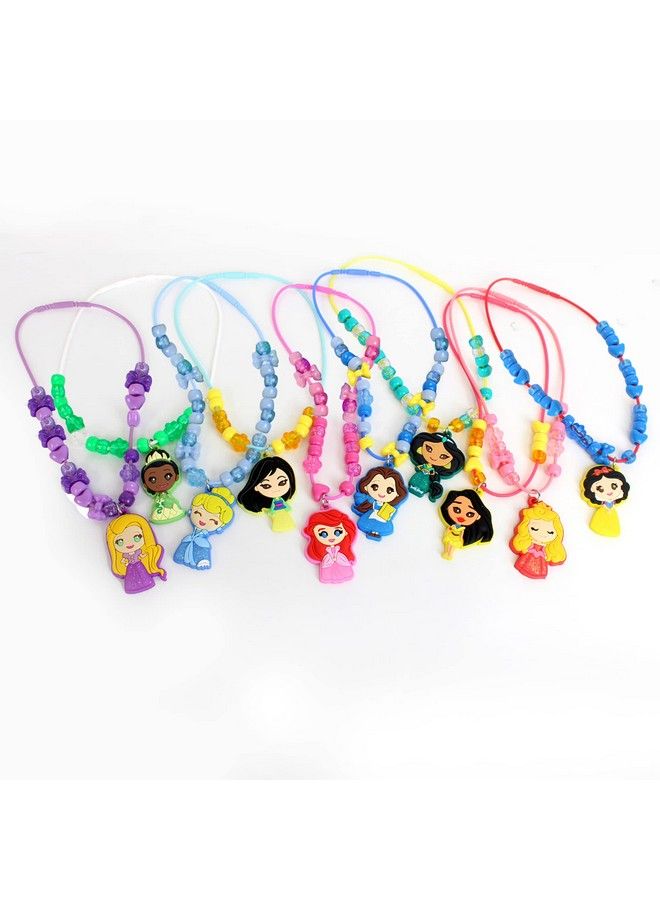 Deluxe Sparkling Necklace Activity Set: Disney Princess Createdesignwear 10 Charm Necklaces Ages 3+
