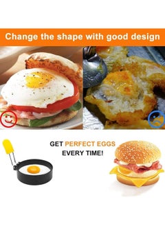 Oasisgalore Non-stick Stainless Steel Egg Rings (Pack of 4) with Anti-scald Handles, Perfect for Frying Eggs/Omelets, Breakfast Pancake Maker Tool  - Image 4