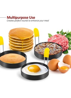 Oasisgalore Non-stick Stainless Steel Egg Rings (Pack of 4) with Anti-scald Handles, Perfect for Frying Eggs/Omelets, Breakfast Pancake Maker Tool  - Image 2
