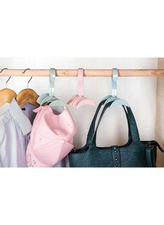 fashionhome - Sticky Wall Mounted Hanger Hook Holder Assorted Color Rotating Wardrobe Bag Hanger - Image 1
