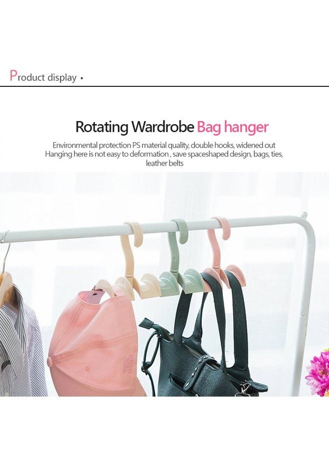 fashionhome - Sticky Wall Mounted Hanger Hook Holder Assorted Color Rotating Wardrobe Bag Hanger - Image 1