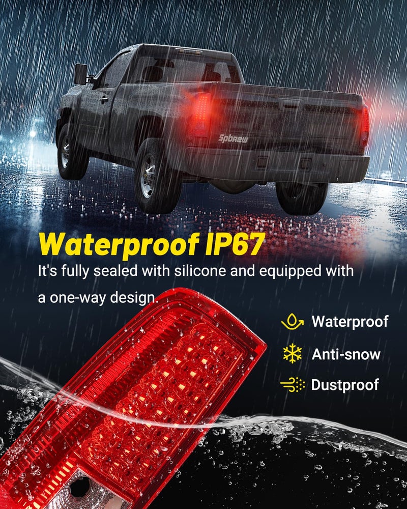 SPBREW LED Tail Lights Assembly Fit for Chevy Silverado 1999 2000 2001 2002, Tail Lights Compatible for 99-02 Silverado 1999-2007 GMC Sierra Classic, Clear Tail Lights Truck Rear Lamp Red 1 Pair - Image 3
