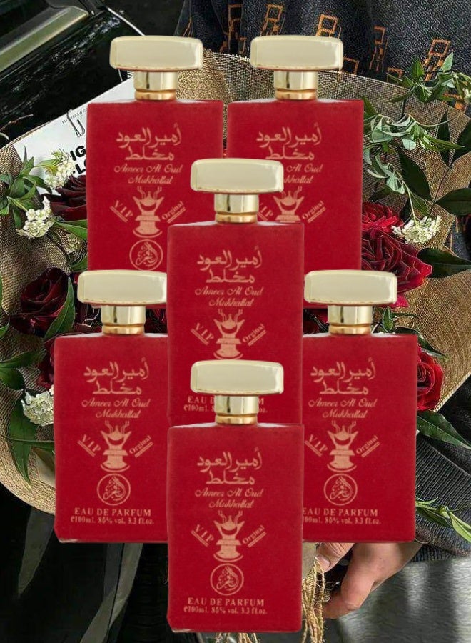 ALFAKHR 6 Pieces Ameer Al Oud Mukhallat Perfume 100ML - Image 1