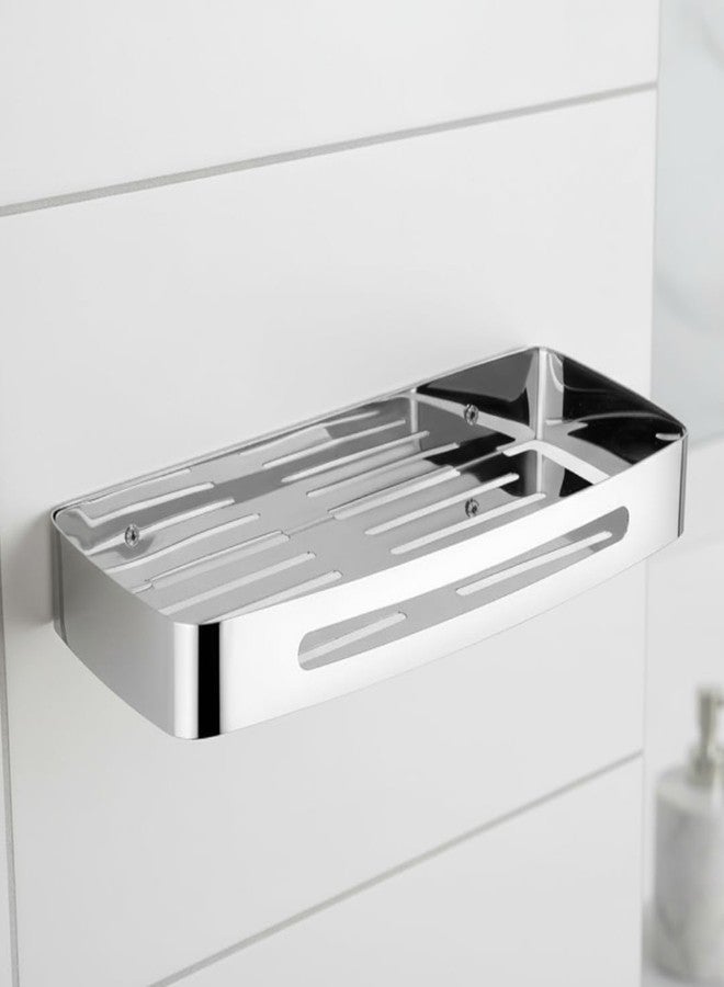 ELECRANGE منظم أرفف ذاتي اللصق للحمام والمطبخ من ELECRANGE (عبوة من قطعتين) | أرفف مقاومة للصدأ مصنوعة من الفولاذ المقاوم للصدأ SUS 304 | رف تخزين بدون حفر لملحقات الحمام والاستحمام (تصميم رف 2) - Image 5
