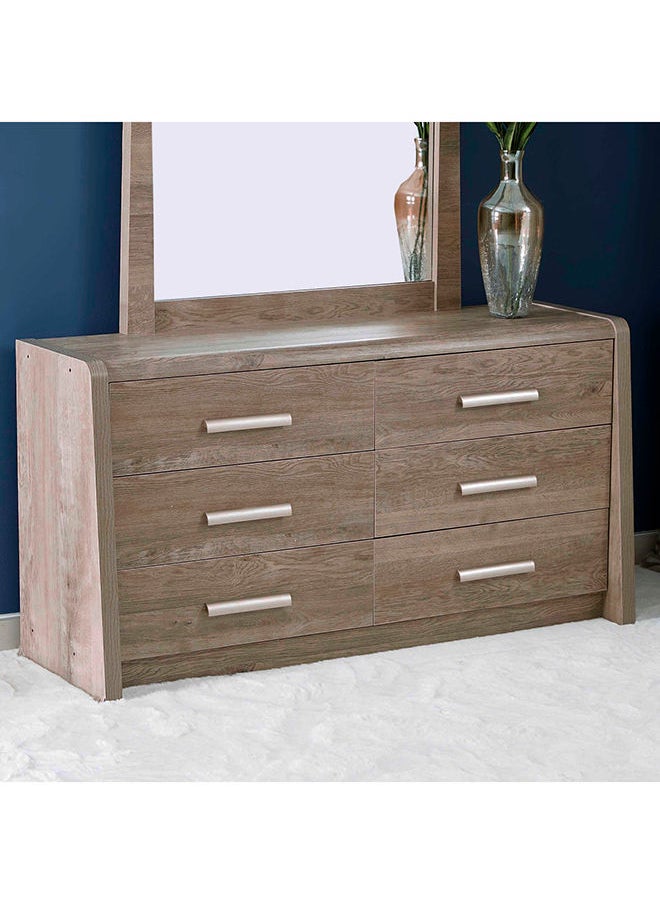 Home Box Curvy 6-Drawer Master Dresser Without Mirror 120x73.6x45 cm  - Image 1
