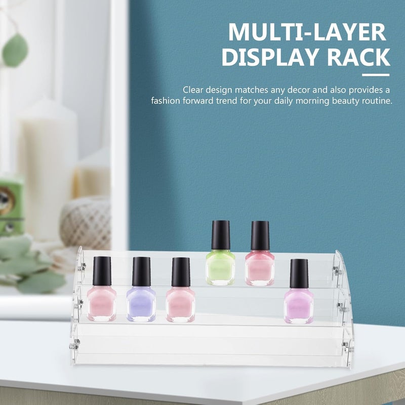2pcs Nail Polish Holder Rack 3-layer Nail Polish Organizer Shelf 31cm Long for Salon and Home Use - Image 4
