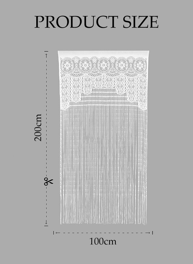 DUNISO Door String Curtain, Boho Doorway Window Curtains for Wall Divider, Cute Strip Tassel Curtain for Wedding, Coffee House, Restaurant Parts,White (1m*2m) - Image 2