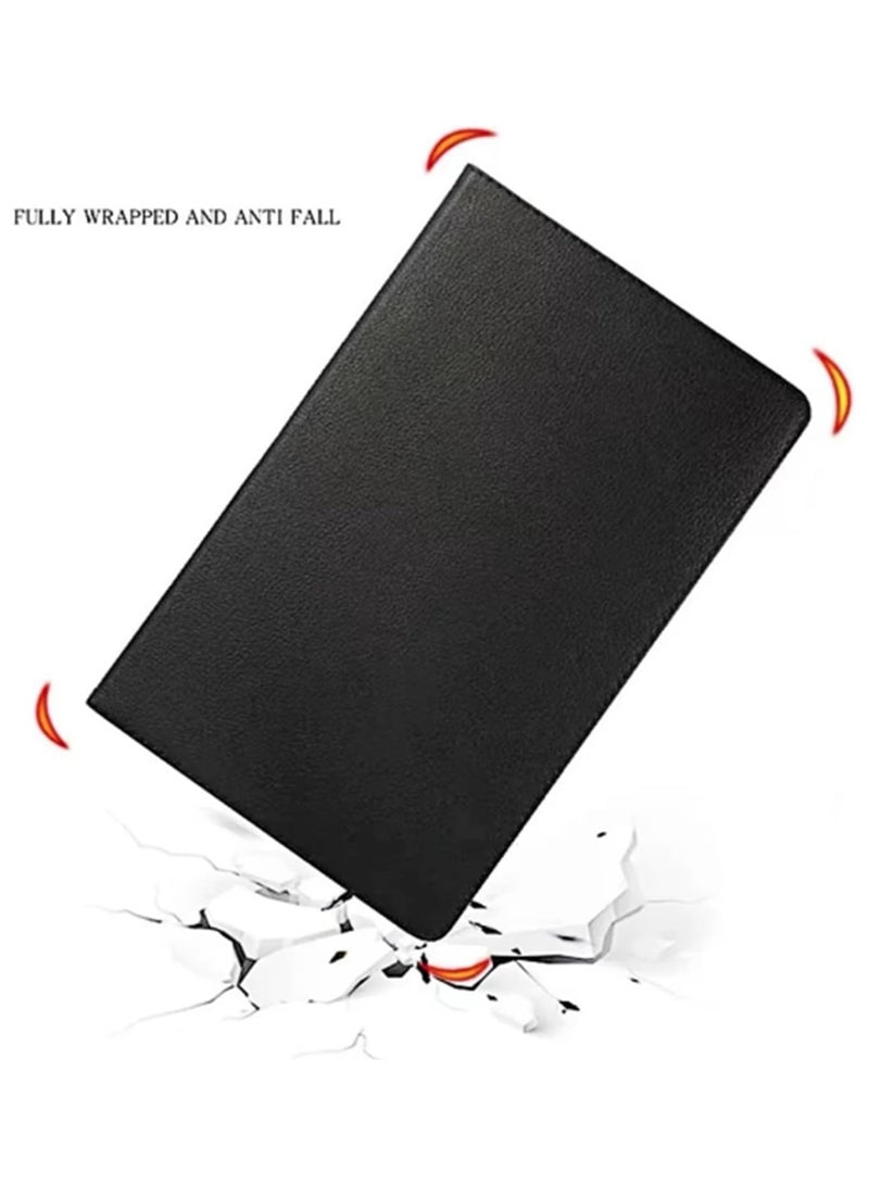 VKL 360°Rotating Case Compatible for Lenovo Tab P12 12.7 inch 2023 Case, Multi-Angle Swiveling Slim Cover Auto Wake/Sleep PU Leather Hard Back Shockproof (Black) - Image 2