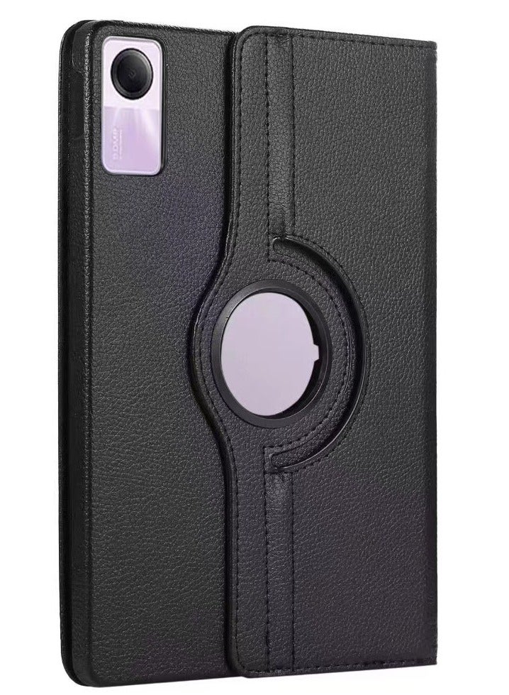 VKL 360°Rotating Case Compatible for Lenovo Tab P12 12.7 inch 2023 Case, Multi-Angle Swiveling Slim Cover Auto Wake/Sleep PU Leather Hard Back Shockproof (Black) - Image 1