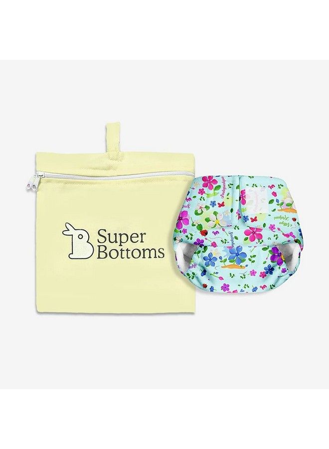 Superbottoms Newborn Uno Pack Of 2 (1 Shell+1 Insert) Washable & Reusable Waterproof Adjustable Cloth Diaper For Babies Diaper With Prefold Style Pad (Periwinkle) - Image 5