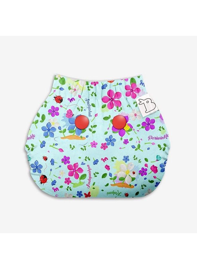 Superbottoms Newborn Uno Pack Of 2 (1 Shell+1 Insert) Washable & Reusable Waterproof Adjustable Cloth Diaper For Babies Diaper With Prefold Style Pad (Periwinkle) - Image 4