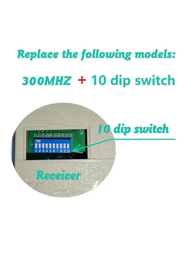 2 Replacement for Multicode Linear 3089 Garage Gate Door Opener Remote Transmitter,308911,MCS308911,10 dip Switch 300mhz,Grey