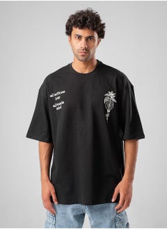 Arafa Printed Short Sleeve Men T-shirt laid-back fit. 